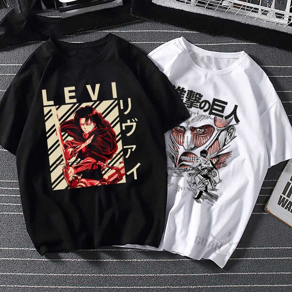

man custom harajuku attack on titan t shirts tees tshirt design cotton shortsleeved anime t shirt for sale fa, White;black