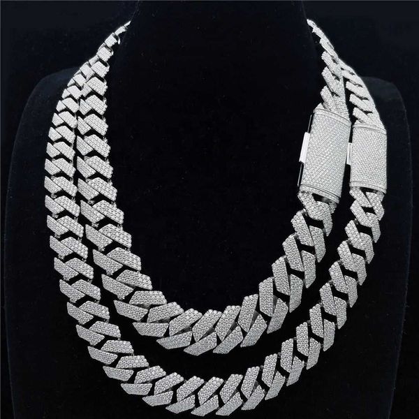

hip hop jewelry ice jewelry moissanite diamonds cuban link bracelet necklace, Silver