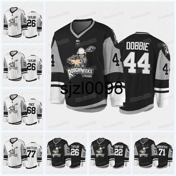 

sj98 2021-22 calgary roughnecks nll sublimated jersey shawn evans curtis dickson rhys duch jeff shattler zach herreweyers pace dobbie taylor, Black