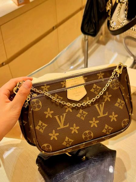 

designer women shoulder bags multi pochette accessoires genuine leather fashion handbags purse flower lvs louiseities viutonities mini 3pcs