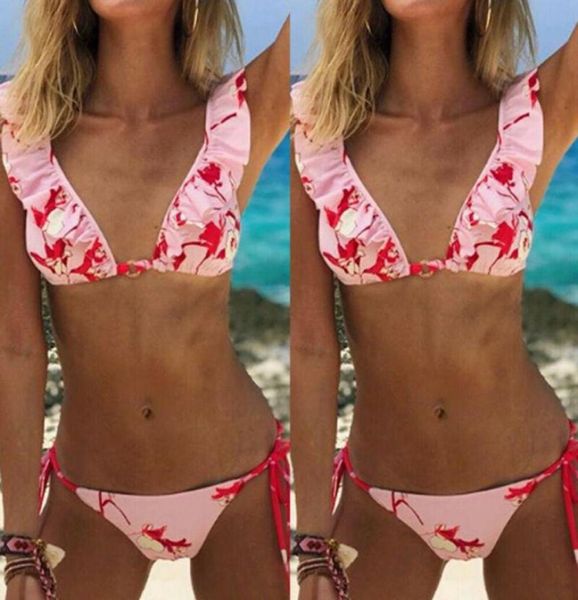 

women print bikini set bandage pushup padded swimwear swimsuit bathing brazilian female two pieces retro swimsuits biqunis1082879