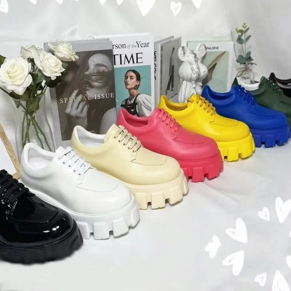 

men platform gym casual shoes women travel leather lace-up trainers sneaker 100% cowhide letters thick bottom woman designer shoe flat lady, Black