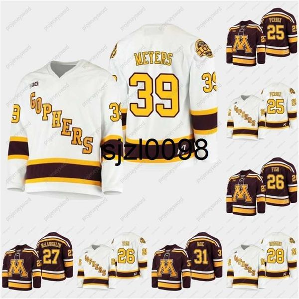

sj98 2021 b1g tournament vintage jack perbix jersey minnesota golden gophers carl fish blake mclaughlin sam rossini jared moe ben meyers ice, Black