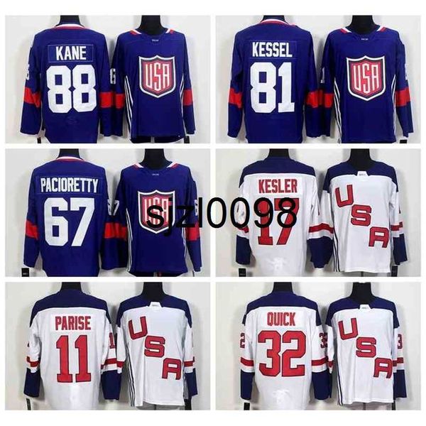 

sj98 ceoworld cup 2016 team usa hockey jerseys us 11 zach parise 88 patrick kane 81 phil kessel 32 jonathan quick 67 max pacioretty 17 ryan, Black