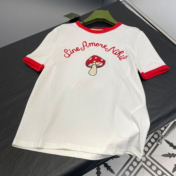 

2023 women's t-shirt summer women's o-neck letter t-shirt loose cartoon printing short sleeve casual tees luxury women casual tee, White