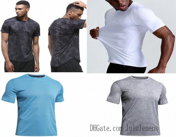 

lu leggings mens t shirts yoga tshirt man undefined tees short sleeve sports gym wear align elastic fitness tights workout men lemens v1sg#8