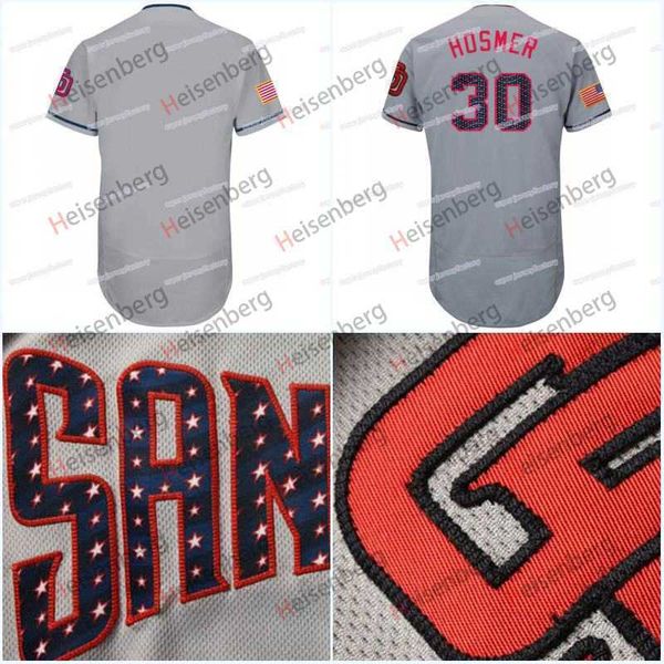 

2018 stars stripes men 30 eric hosmer 2 jose pirela 4 wil myers 18 austin hedges 55 matt strahm 88 phil maton 46 lauer baseball jerseys, Black