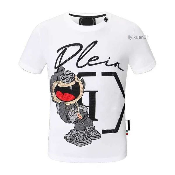 

phillip plain men shirt designer pp skull diamond shirts short sleeve dollar brown bear brand o-neck skulls tees xqkz, White;black