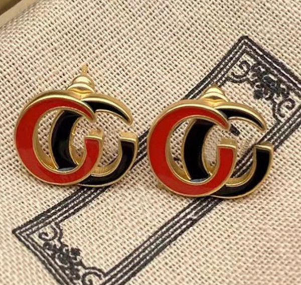

new luxury designer fashion bicolor earrings, Golden