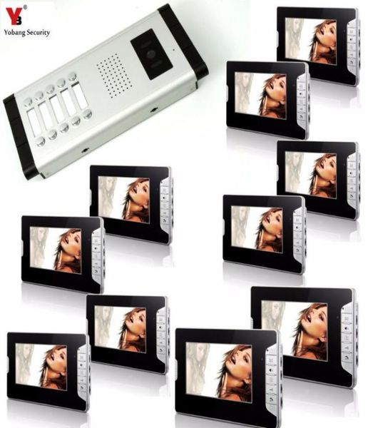 

yobang security wired 7quotvideo door phone video door entry system intercom doorbell home security 10 units apartment intercom 4275347