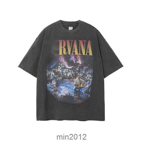 

men's wear 2023 spring summer fashion brand t-shirt nirva band digital direct spray printing short sleeve menotfj, White;black