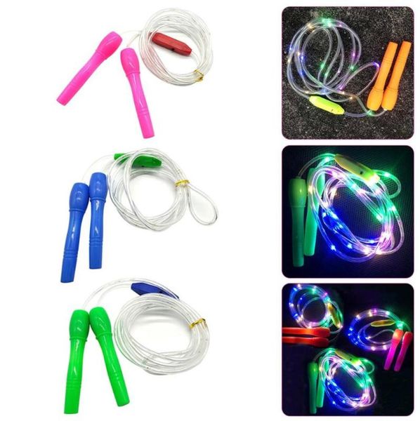 

1pc portable children led jump rope training soft pvc skip rope for kids fast skipping crossfit fitness sports jumping3463164