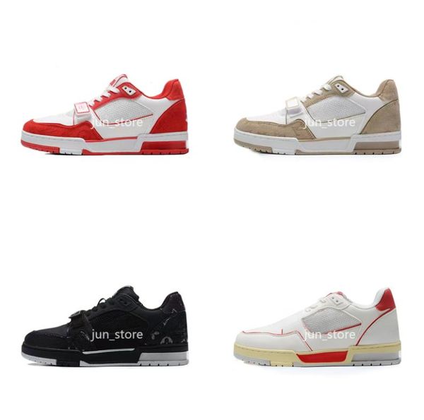 

new designer sneaker virgil trainer casual shoes men women calfskin leather abloh white green red blue letter overlays platform low sneakers