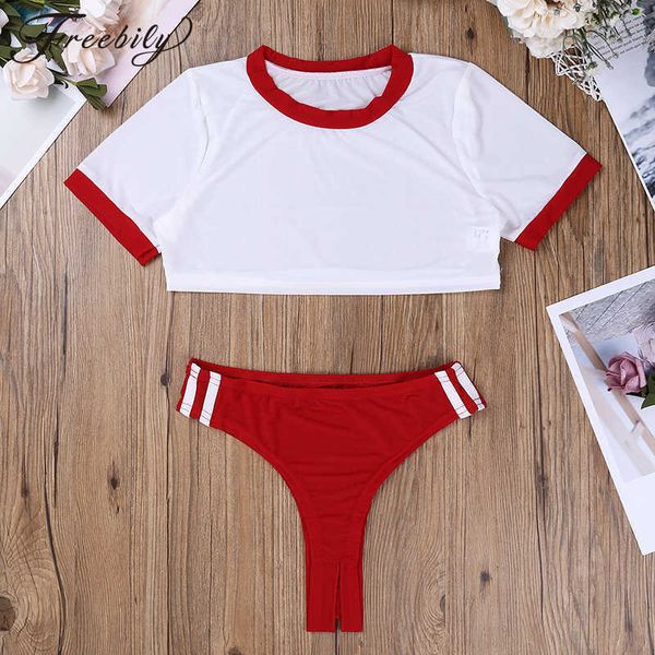 

set costumes women cosplay student uniform underwear open crotch swimsuit erotic lingerie intimates products j230603, Red;black