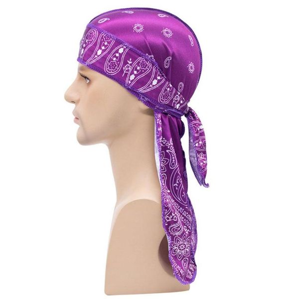 

fashion camouflage amoeba print mens pirate hat durags long tail cap durag headwear headband hair accessories6966498, Blue;gray