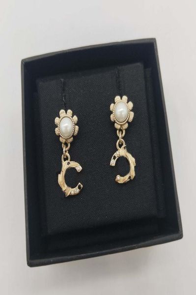 

luxury quality charm drop earring with nature shell beads and colorful diamond in 18k gol plated have box stamp ps7299a2970606, Golden