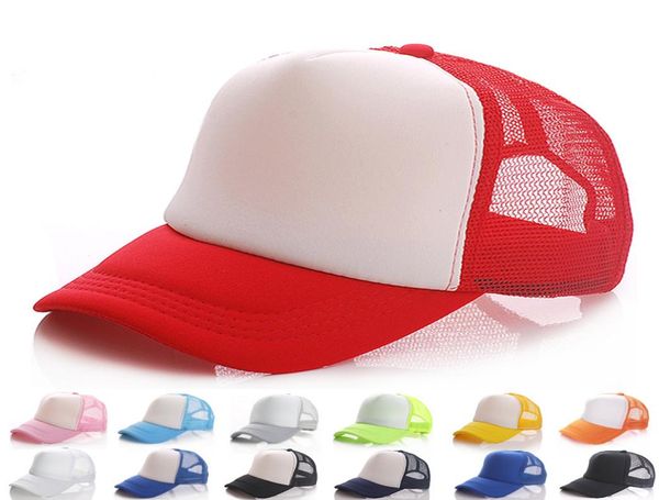 

new blank trucker mesh hat spring summer snapback baseball cap for men plain foam net snap back baseball caps for women 22 c1010476, Blue;gray