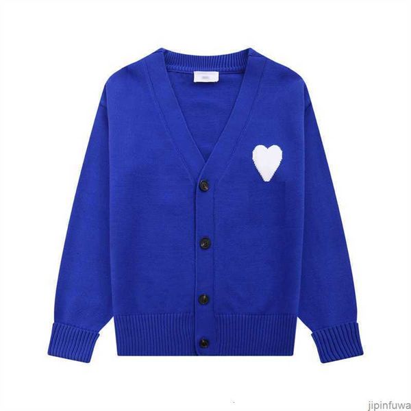 

amis paris france fashion men's sweater amies de coeur knitted love jacquard cardigan for men and women k55f, White;black