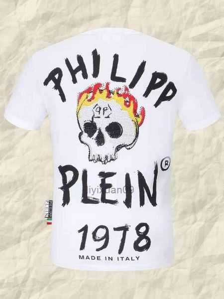 

designerxia ou goods pp wear solid color leisure slim fit clothes philip plan drill flame skull men's half sleeve ahj philipps pleins 1, White;black