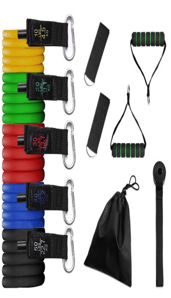 

11pcs crossfit resistance bands tube set stretch training rubber expander tubes pilates fitness gum elastic pull rope equipment9576992