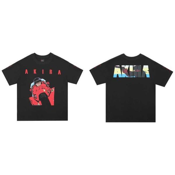 

akira akira loose fitting fashion label short sleeved t-shirt, White;black