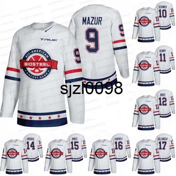 

sj98 2021 rare biosteel all-american game jersey mackie samoskevich cole sillinger jack harvey matt knies zach urdah tristan broz hank kempf, Black