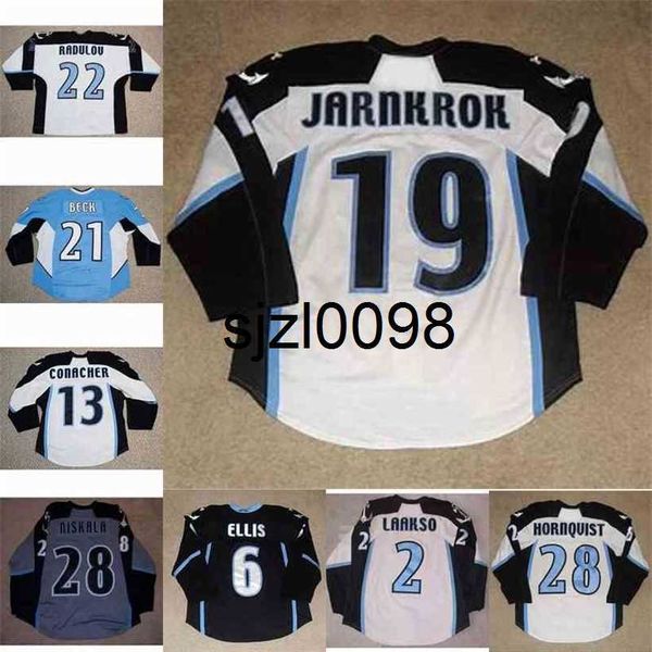 

sj98 milwaukee admirals 2 teemu laakso 6 ryan ellis 28 janne niskala 22 alex radulov 21 beck 19 calle jarnkrok 13 conacher hockey jersey, Black