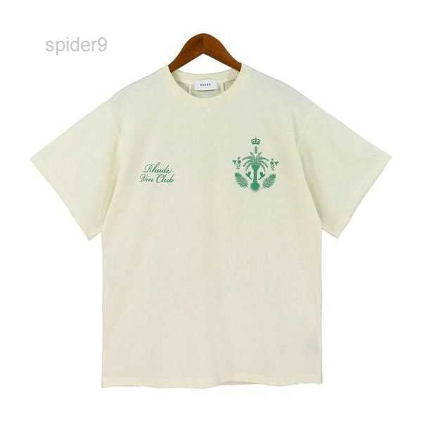 

new fashion brand men's and women's rhude short-sleeved summer casual loose rhude letter printing short-sleeved t-shirt 3 51mg, White;black