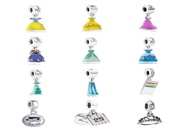 

new popular 925 sterling silver european dress teacher pendant diy fine beads for original pandora charm bracelet jewelry2702648, Bronze;silver