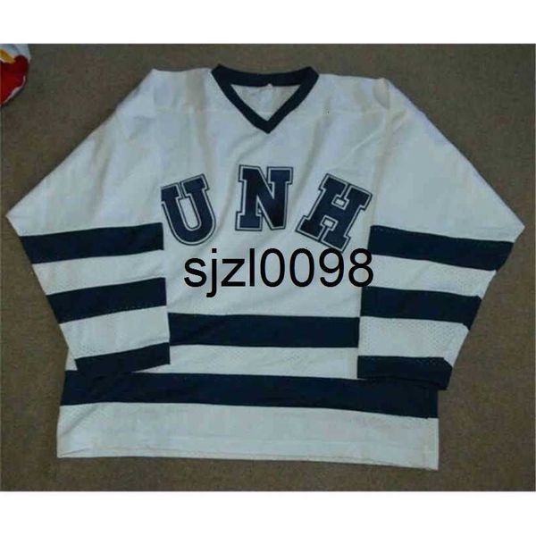 

sj98 ceomen vintage custom 23 jeff st. laurent jerseys university unh hockey of hampshire wildcats jersey blue white size 3-3xl, Black