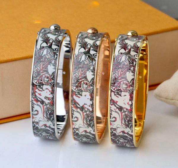 

enamel clic bangle for women charm bracelets black enamel cuff quality, Golden;silver