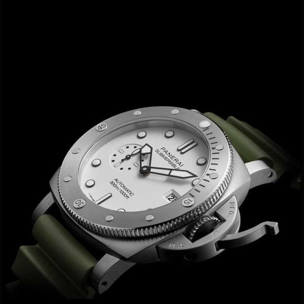 

designer men panerai luminor mechanical watch diving series white dial mechanical sports male52ni, Slivery;golden