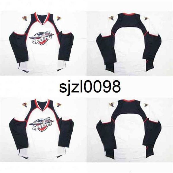 

sj98 windsor spitfires jerseys 100% embroidery cusotm any name any number mens womens youth hockey jersey fast shipping, Black