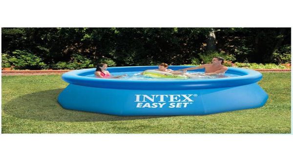 

305cm 76cm intex blue agp above ground swimming pool family pool inflatable for adults kids child aqua summer water2635511