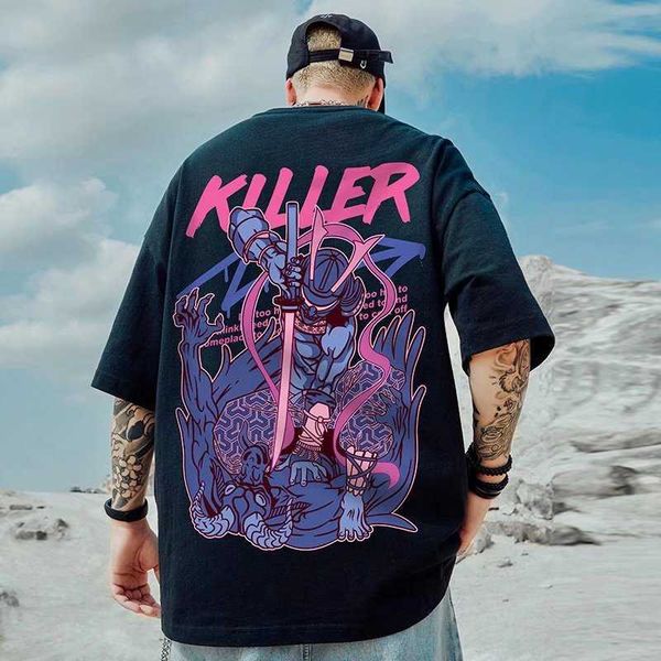 

custom summer casual hip streetwear pop cotton loose graphic printing oversized clothing men's t shirt 6a2l, White;black