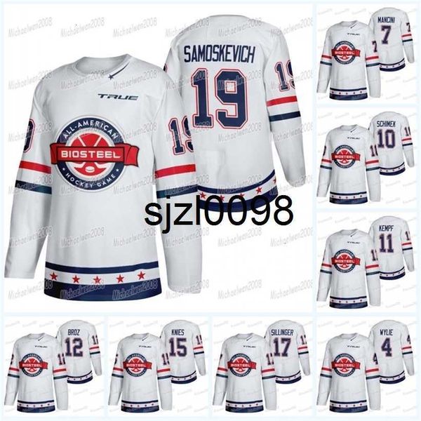 

sj98 usa team jersey white 2021 biosteel all-american game ryan ufko cole sillinger matt knies victor mancini shai buium josh doan cam berg, Black