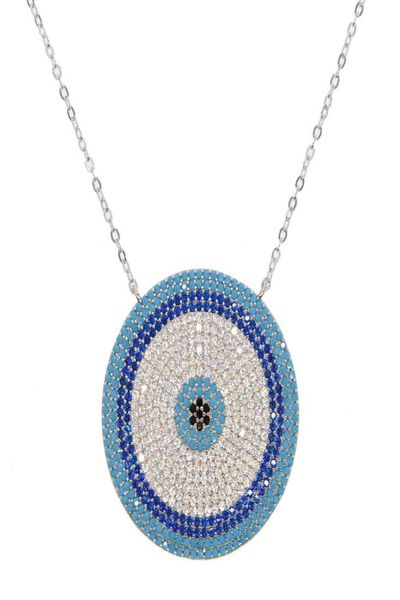

eye geometric high big necklace round quality evil micro pave nano turquoise trendy gorgegous jewelry ww6x3482355, Silver