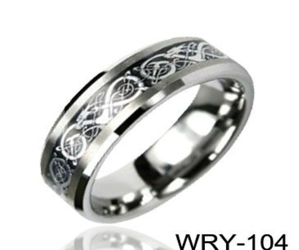 

dragon inlaid carbide tungsten rings silver inlaid ring wedding bands6530813
