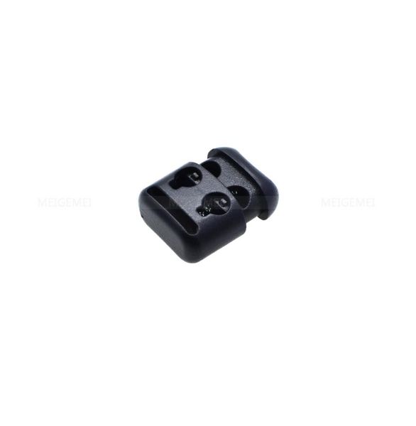 

200 pcspack plastic rope clamp cord lock ser cordlocks toggle 2 hole 4mm black for paracord shoe lace8913155, Blike;white