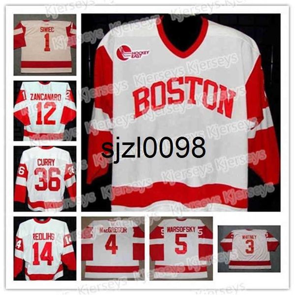 

sj98 ceoboston terriers college hockey 36 john curry 14 jekabs redlihs 11 dan spang 1 stephan siwiec 3 ryan whitney 12 brad zancanaro jersey, Black