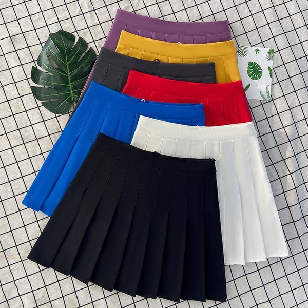 

dresses skirts woman fashion 2023 spring white high waisted summer korean style ladies clothes blue aline pleated skirt for girls dance, Black;gray