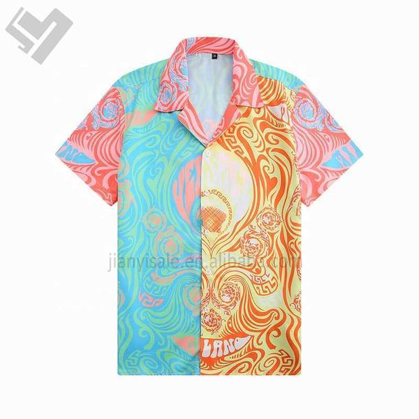 

new arrival summer short sleeve men's blouse d printed shirts luxury brand men's hawaiian shirt hiq, White;black