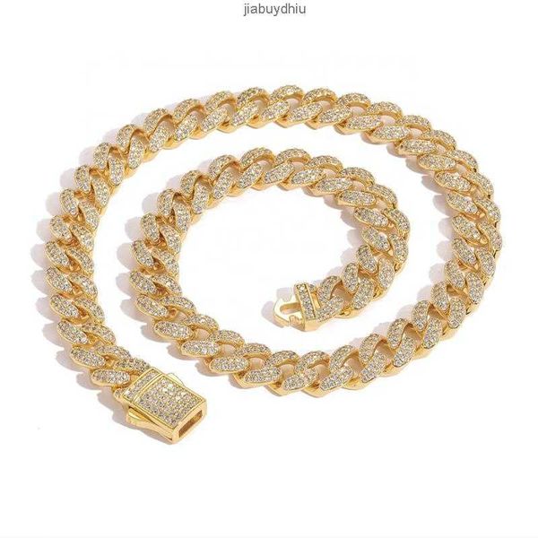 

real gold plating hip hop full 5a zircon and brass 12mm iced out cuban chain choker necklace, Silver