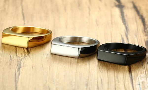 

2020 fashion black gold silver color stainless steel mens rings for boy and boy friendship men ring simple jewelry ring male1951950