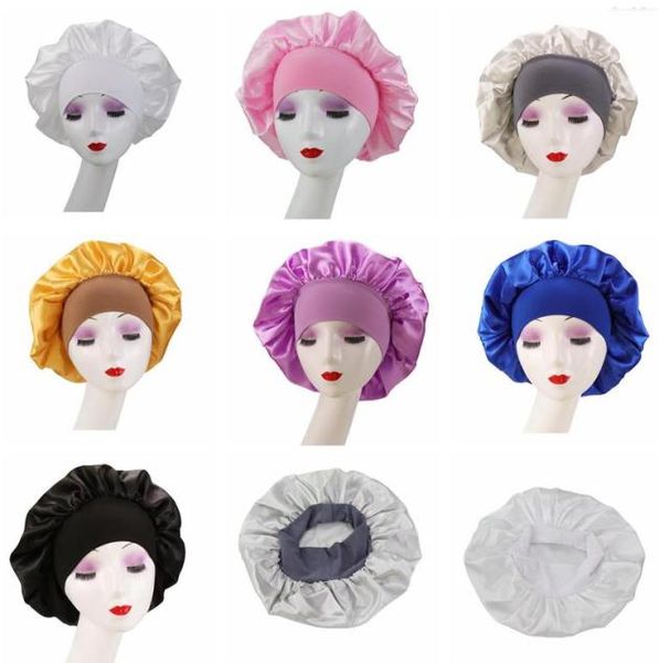 

soft silky sleeping hair cap salon bonnets for women comfortable elasic satin night sleep hat hair loss cap bonnet ladies t1133642, Blue;gray