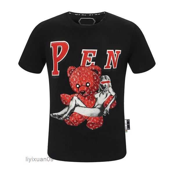 

phillip plain fashion mens designer t shirt letter print short sleeve round neck cotton tees size m-xxxl 15 kltj, White;black