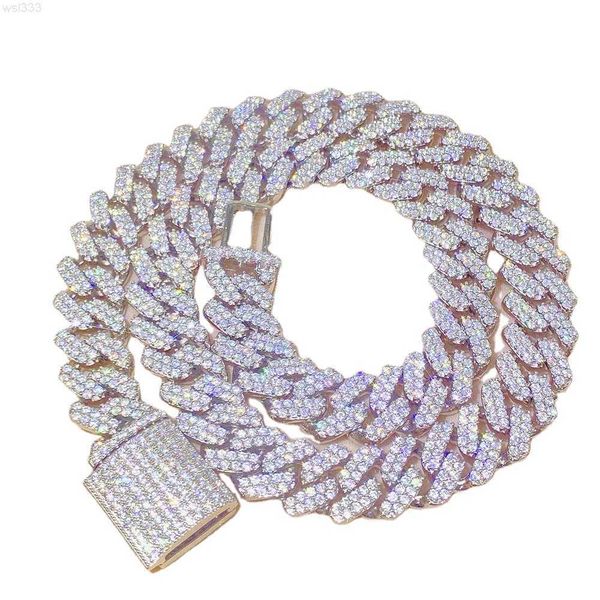 

luxury sterling silver men's necklace moissanite cuban jewelry