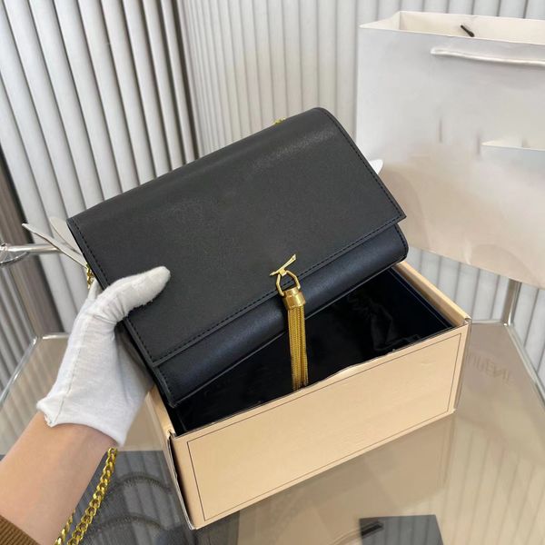 

designer kate tassel bags lady envelope luxury handbags woc chain totes women clutch classic shoulder bags flip leather crossbody purse