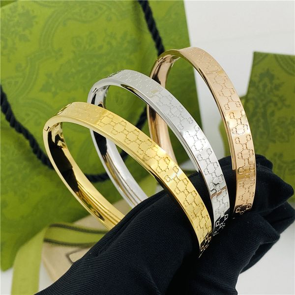 

luxury designer bracelet design bangle stainless steel bracelets classic jewelry red green bracelets for men and womens, Black