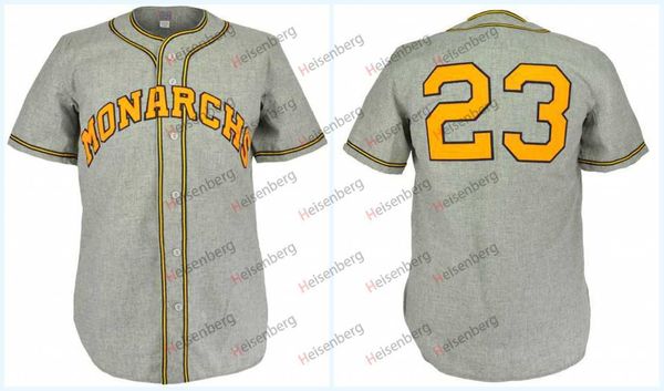 

monarchs 1945 road jersey any player or number stitch sewn all stitched baseball jerseys, Black